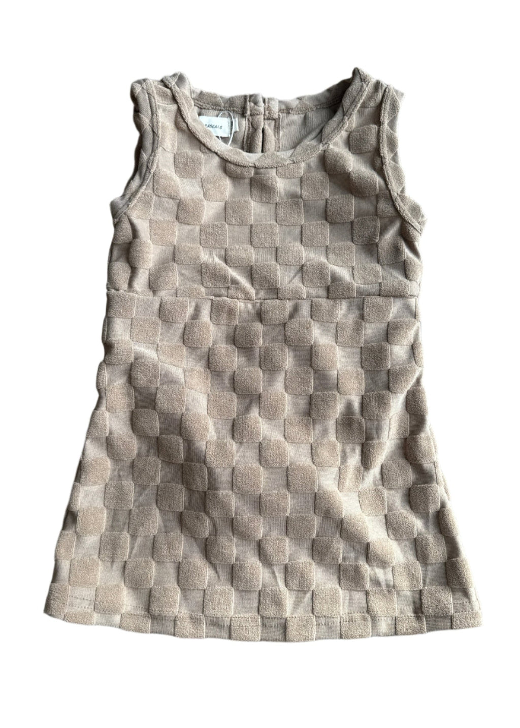 Checkered Terry Dress for Girls - Vintage Style
