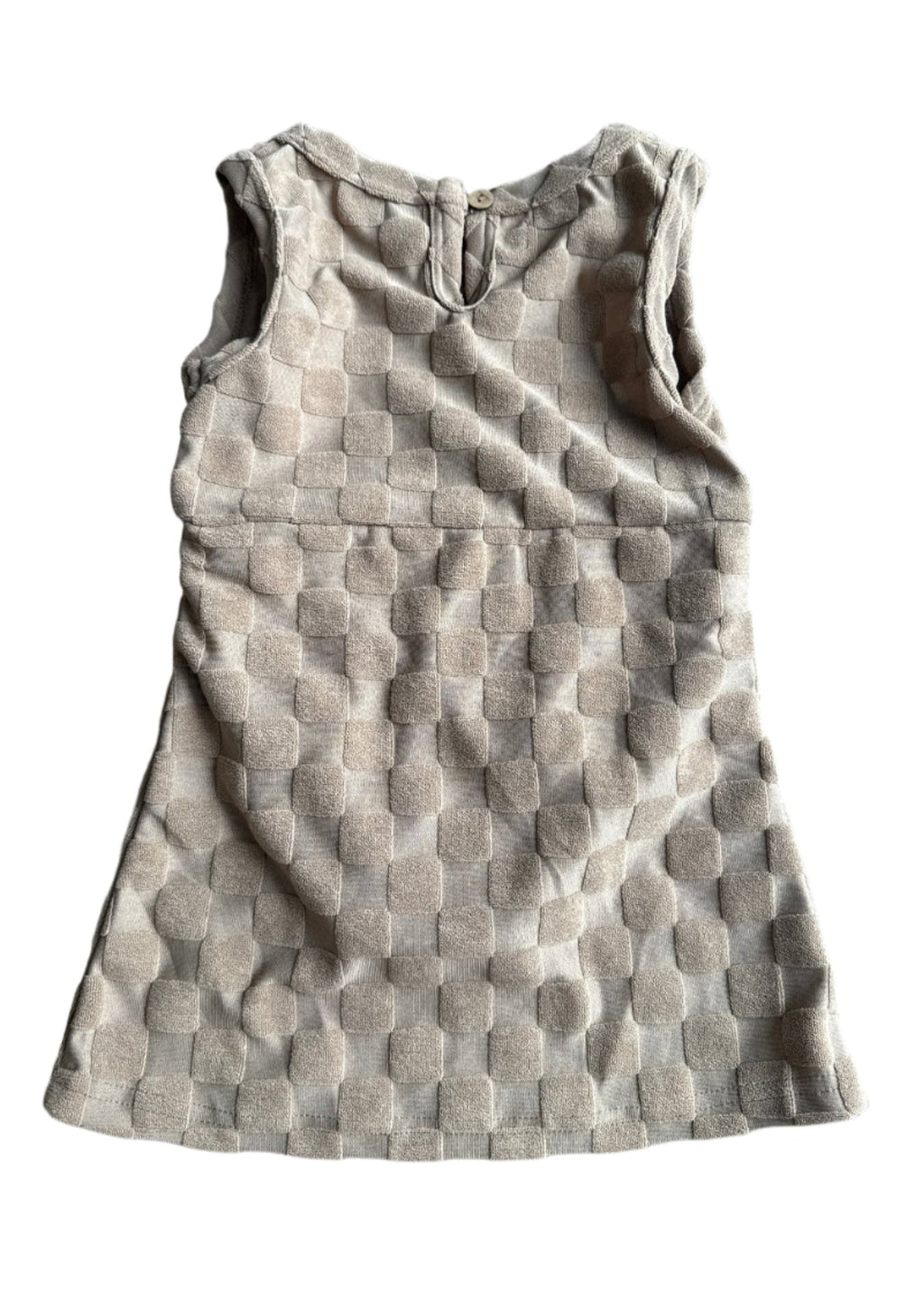 Checkered Terry Dress for Girls - Vintage Style