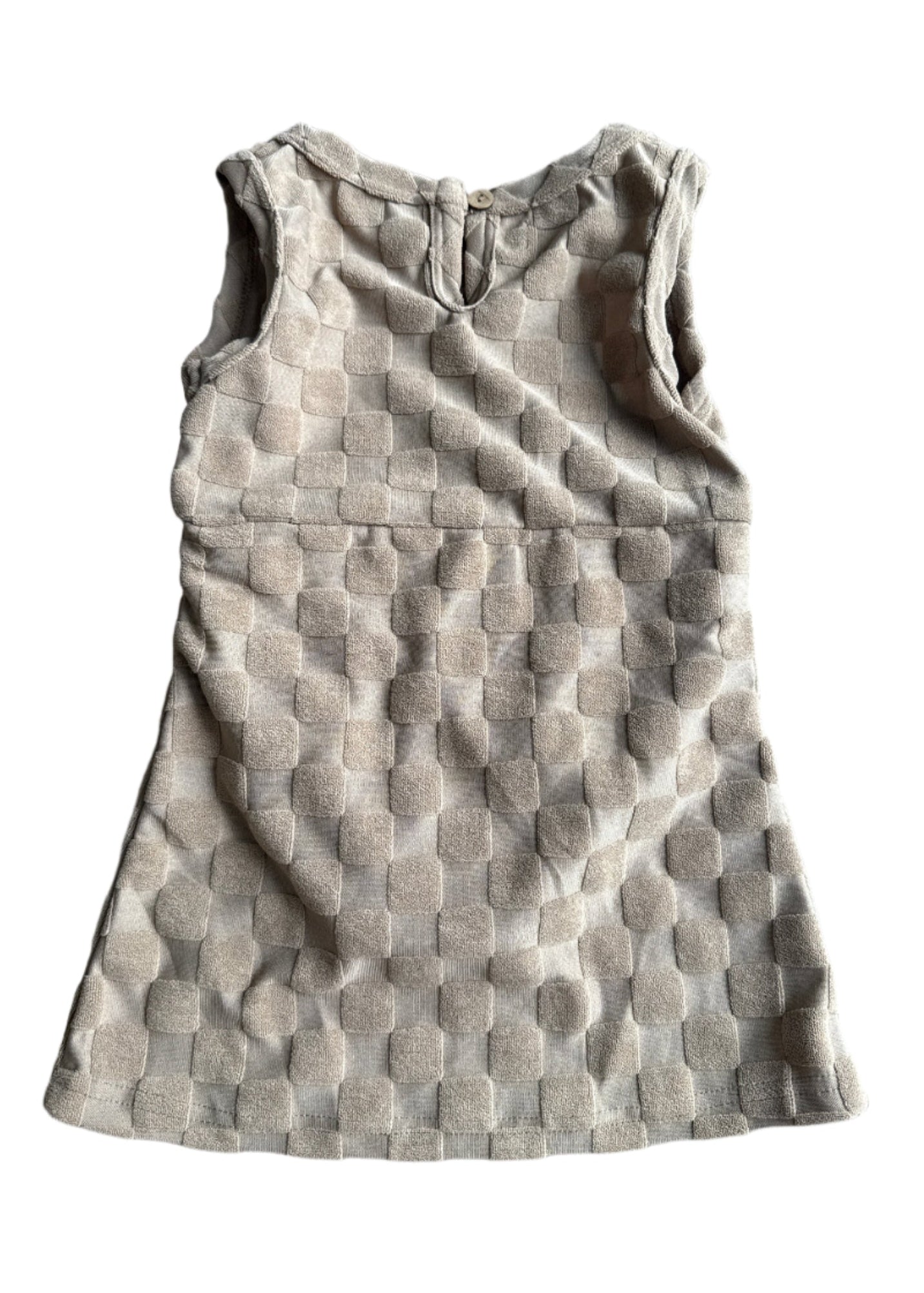 Checkered Terry Dress for Girls - Vintage Style