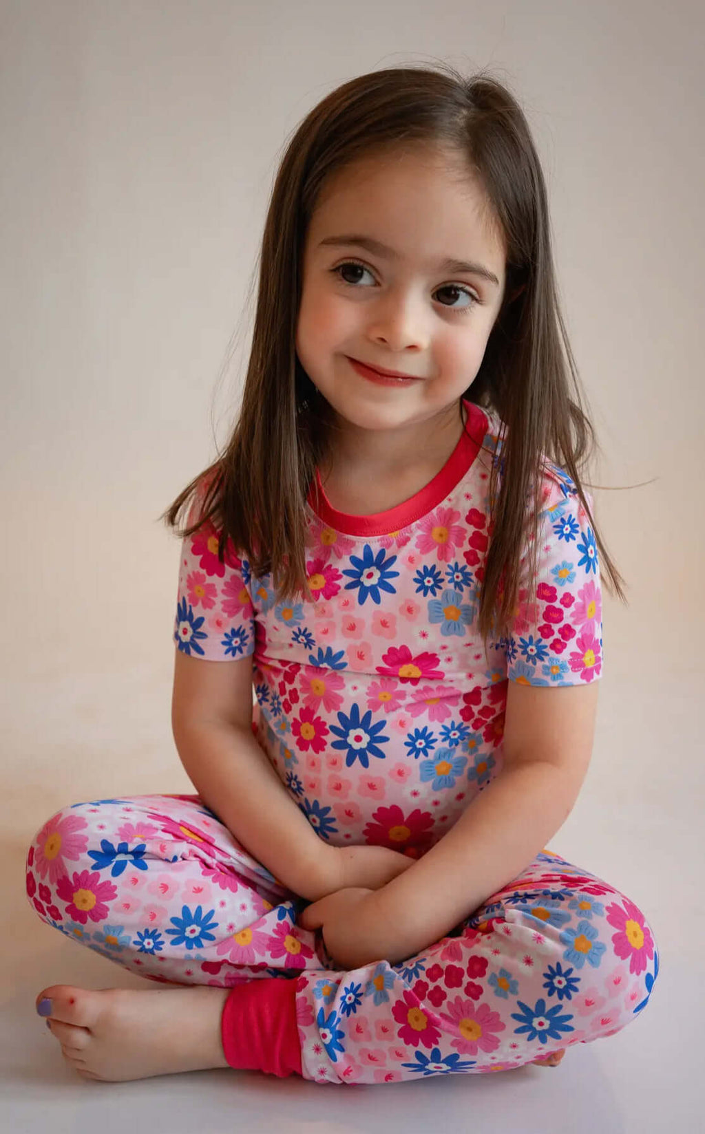 Floral Two-Piece Pajama Set for Toddler Girls - Soft & Sweet