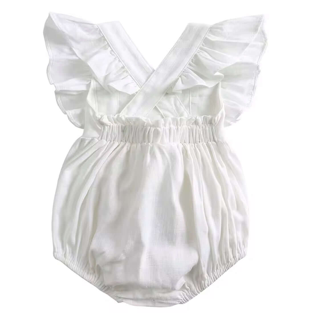 Breezy Linen Romper for Babies & Toddlers - White