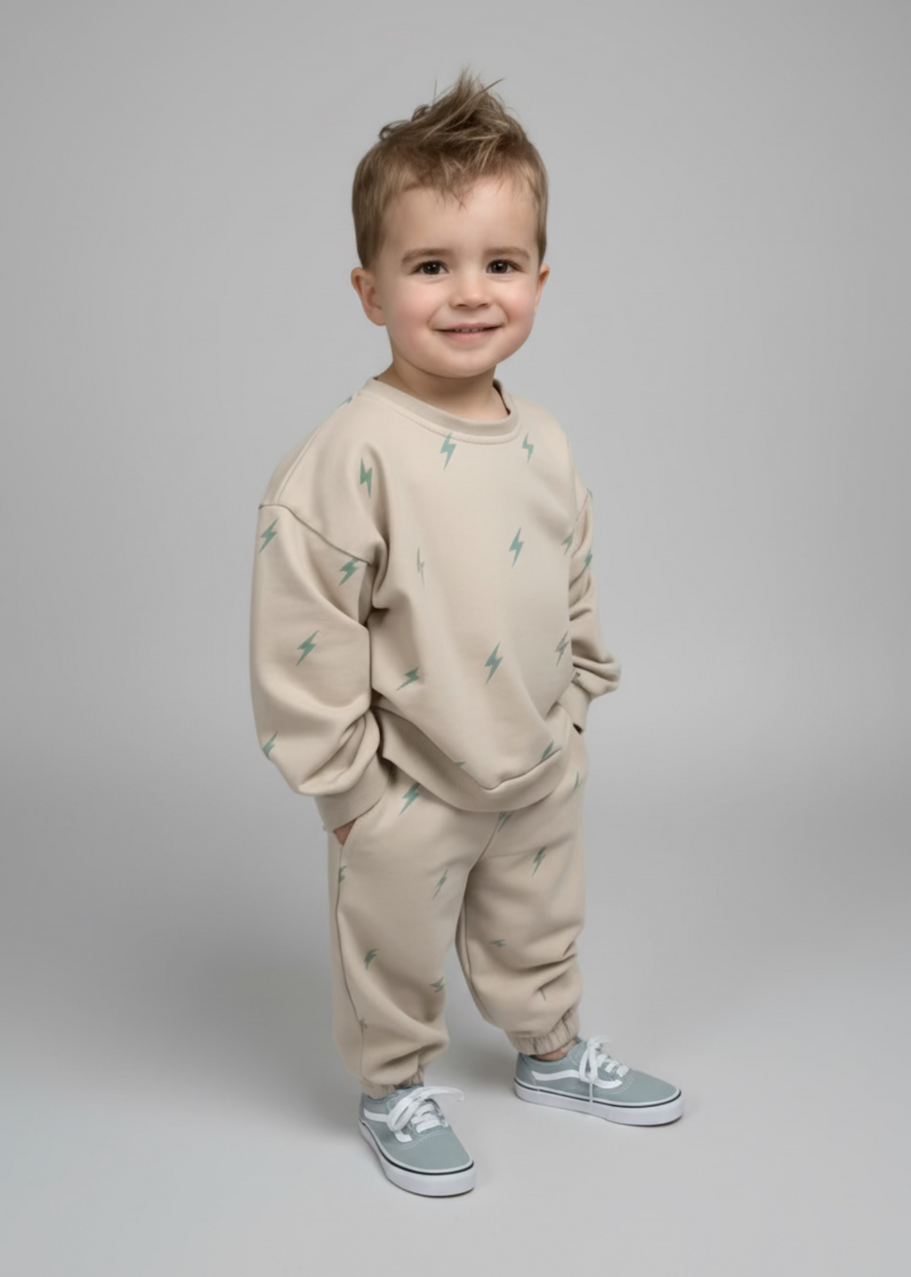 Dynamic Jogger Set for Kids - Lightning Bolt Design