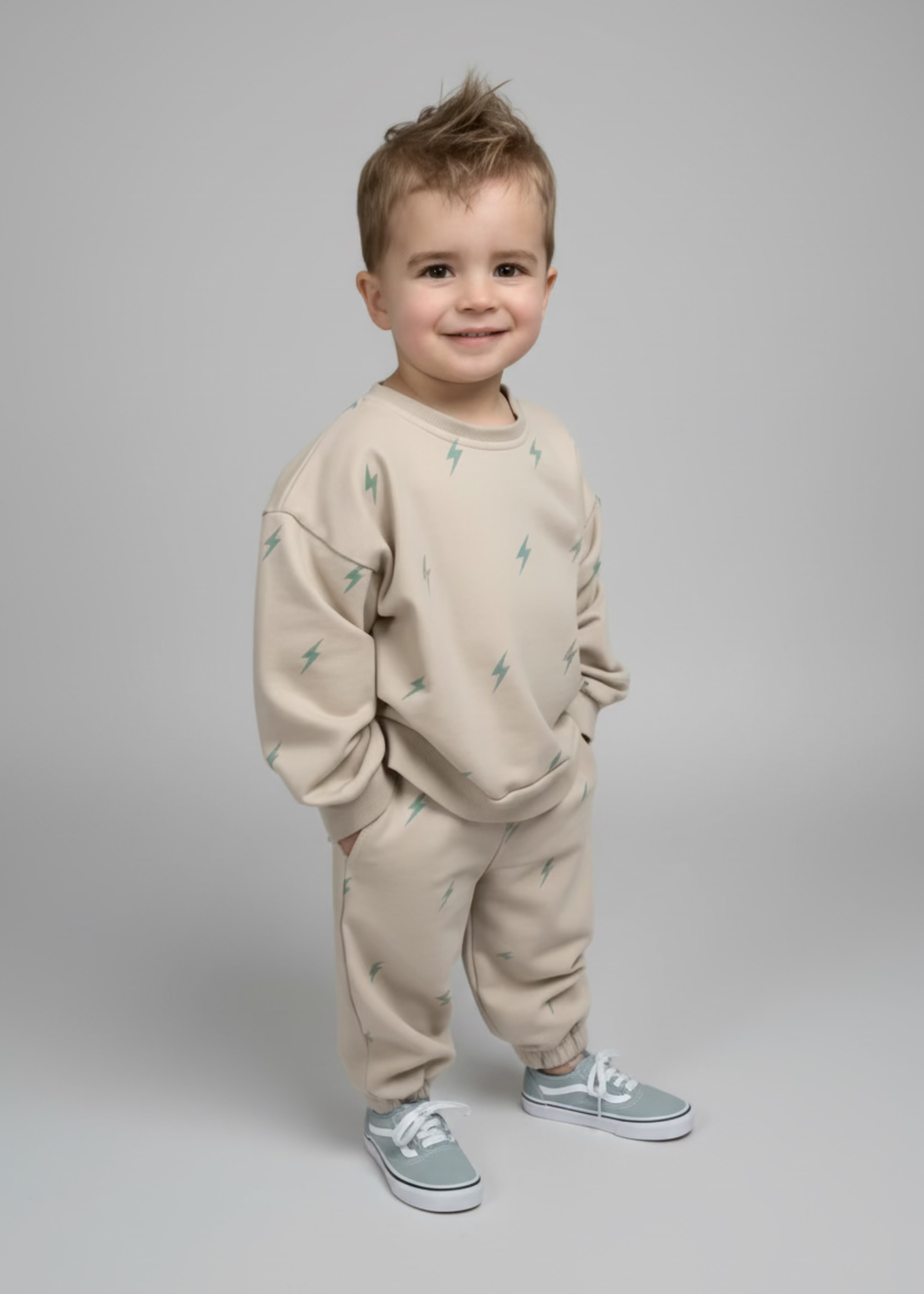 Dynamic Jogger Set for Kids - Lightning Bolt Design