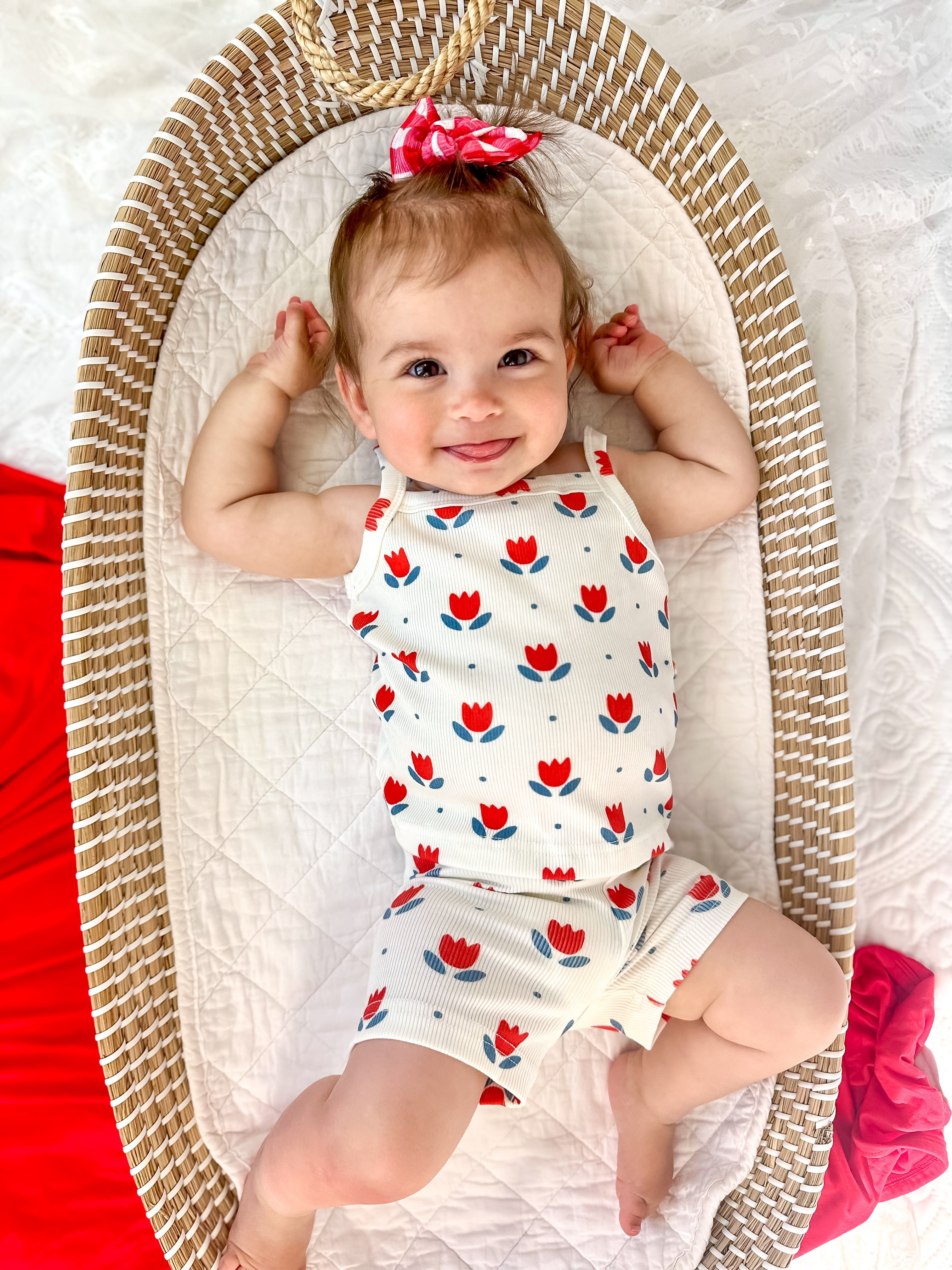 Adorable Tulip Ribbed Tank Set for Girls - 2-Piece