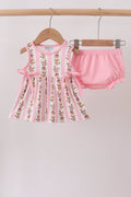 Pink Garden Ruffle Bloomer Set