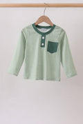 Teal Stripe Pocket top
