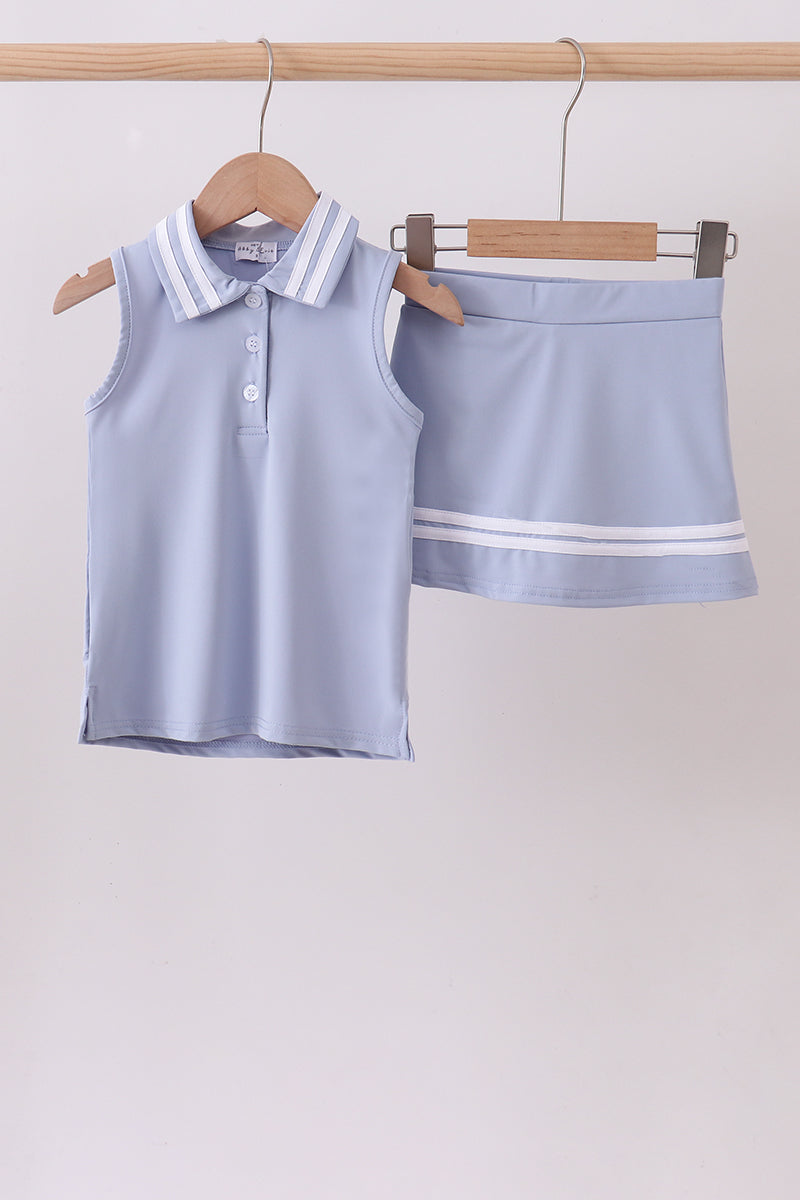 Blue active 2pc skort set
