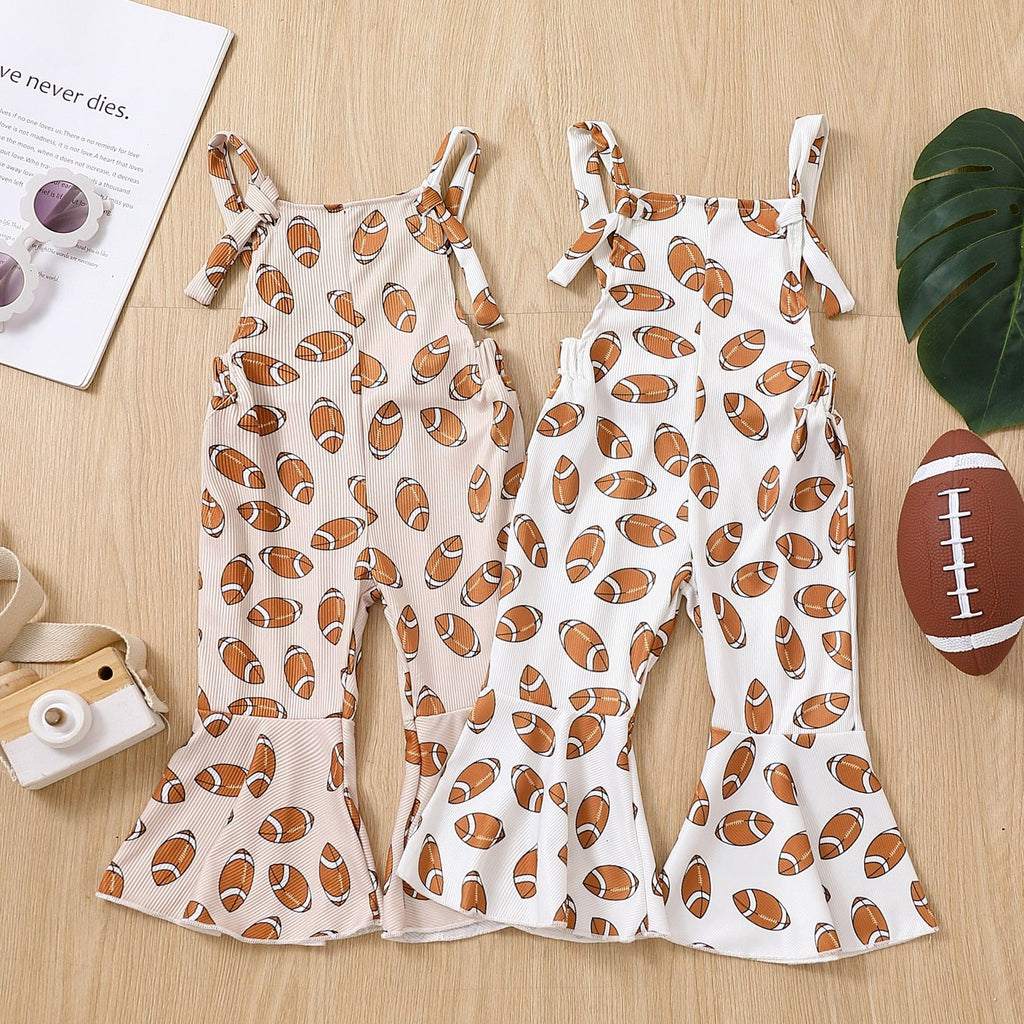 Sporty Football Romper for Girls - Bell Bottom Style