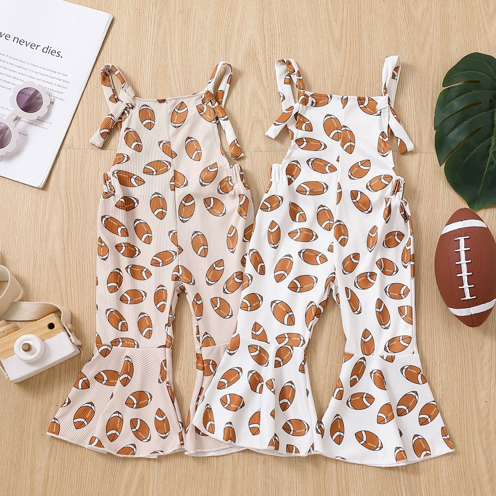 Sporty Football Romper for Girls - Bell Bottom Style