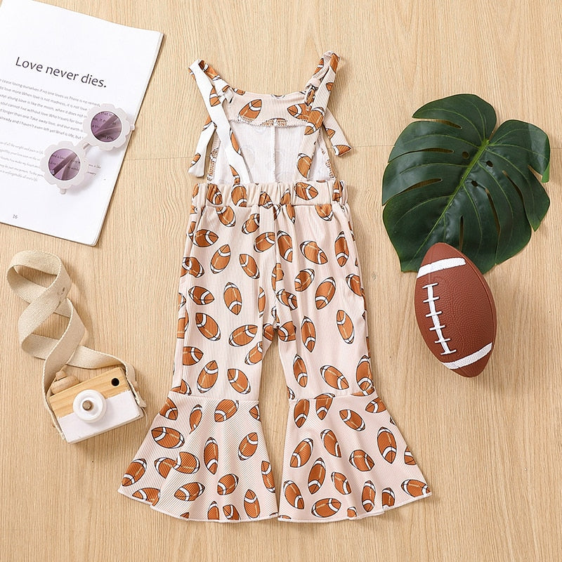 Sporty Football Romper for Girls - Bell Bottom Style