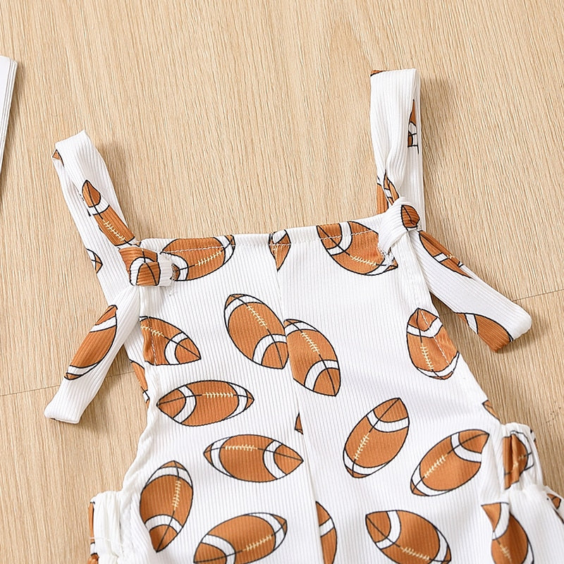Sporty Football Romper for Girls - Bell Bottom Style