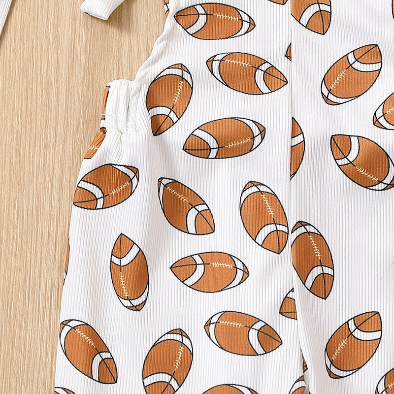 Sporty Football Romper for Girls - Bell Bottom Style