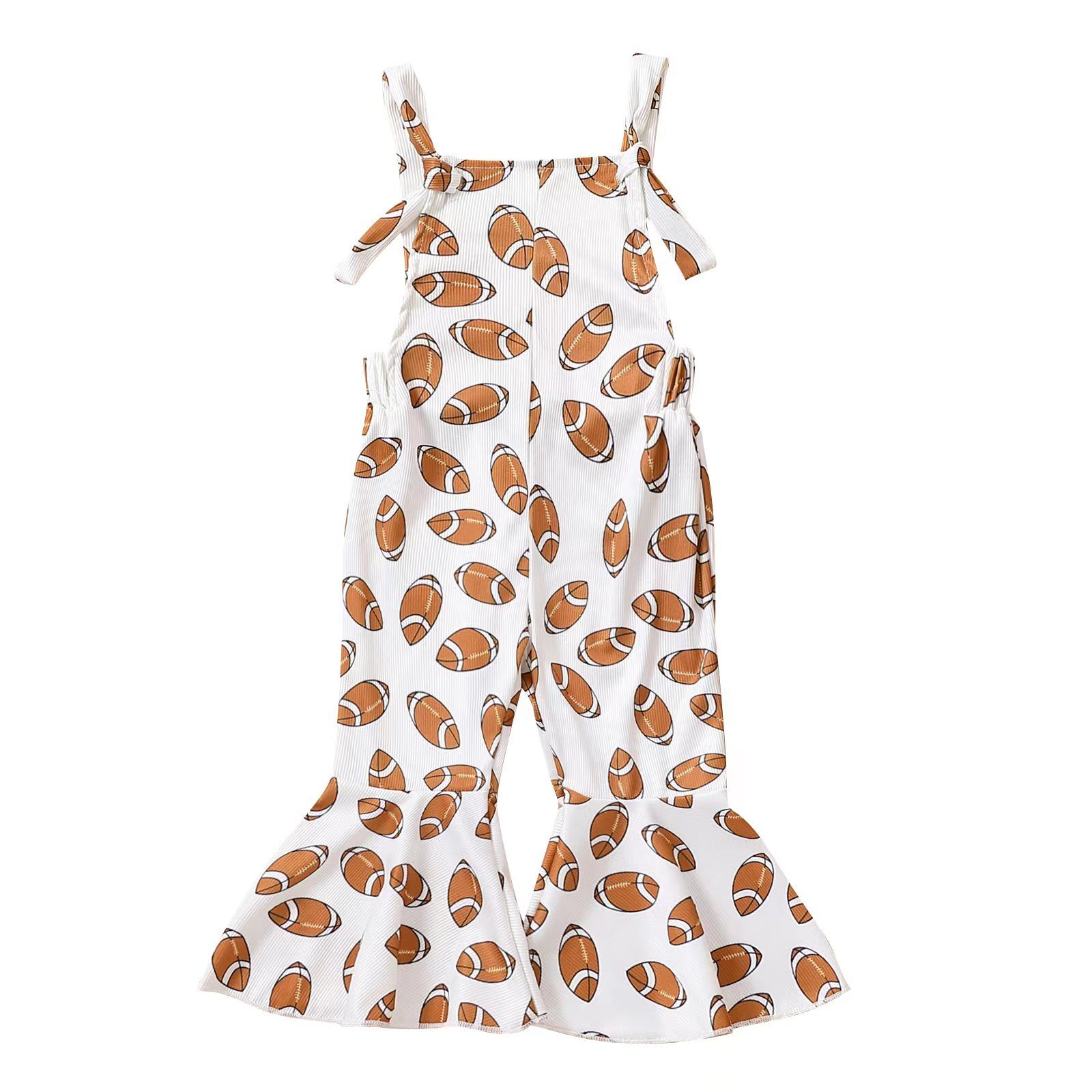 Sporty Football Romper for Girls - Bell Bottom Style