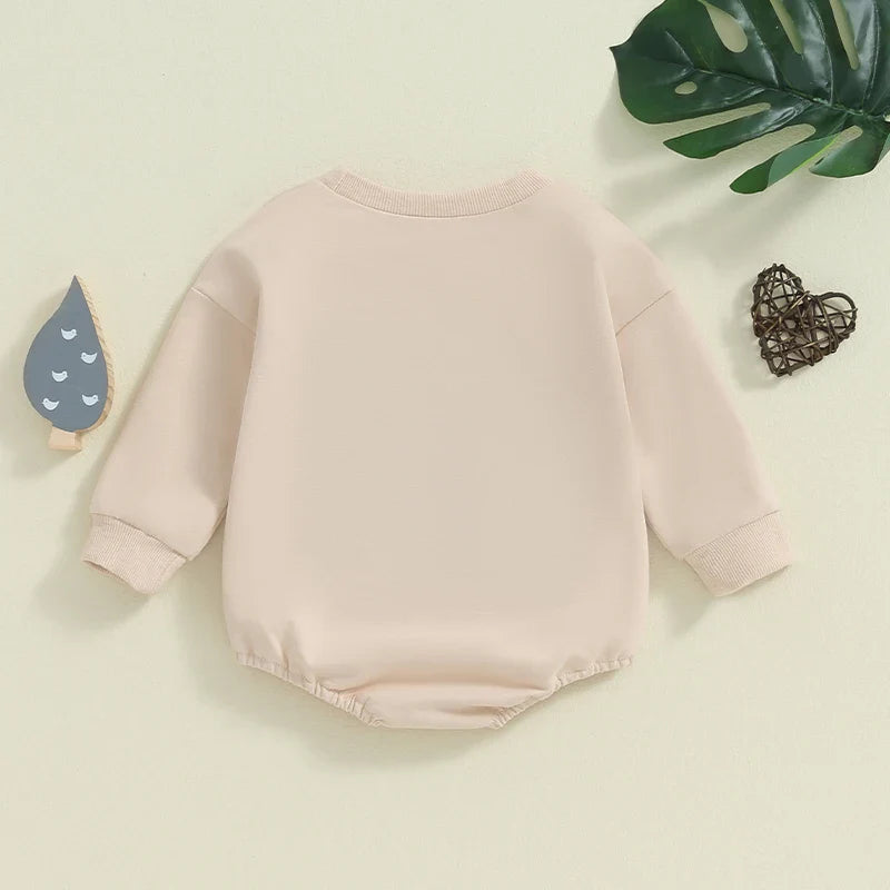 Cozy Embroidered Romper for Babies - Tractor Design