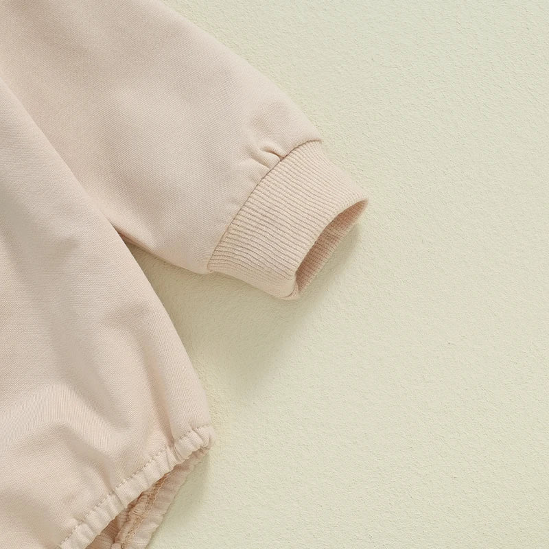 Cozy Embroidered Romper for Babies - Tractor Design