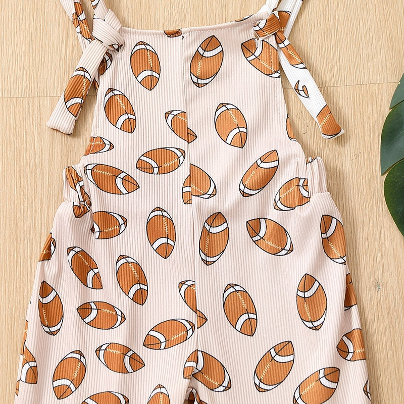 Sporty Football Romper for Girls - Bell Bottom Style