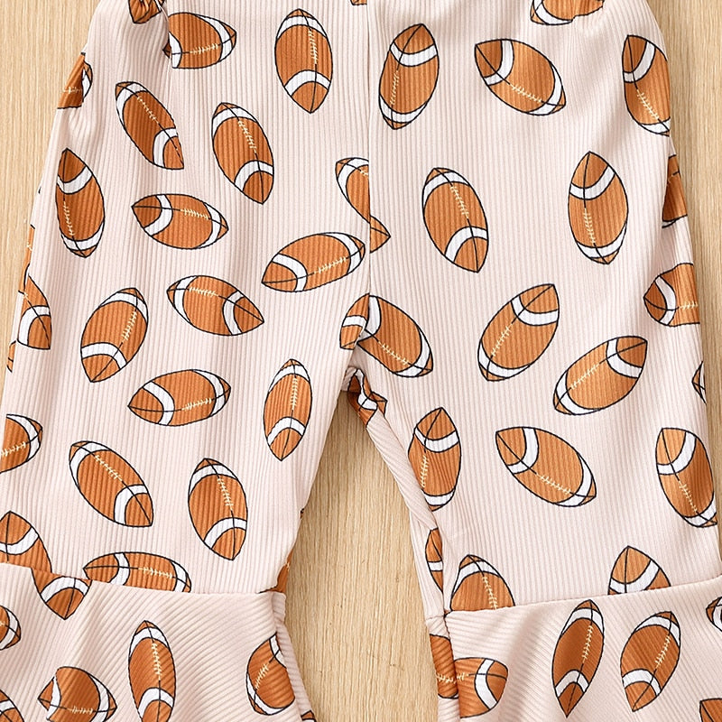 Sporty Football Romper for Girls - Bell Bottom Style