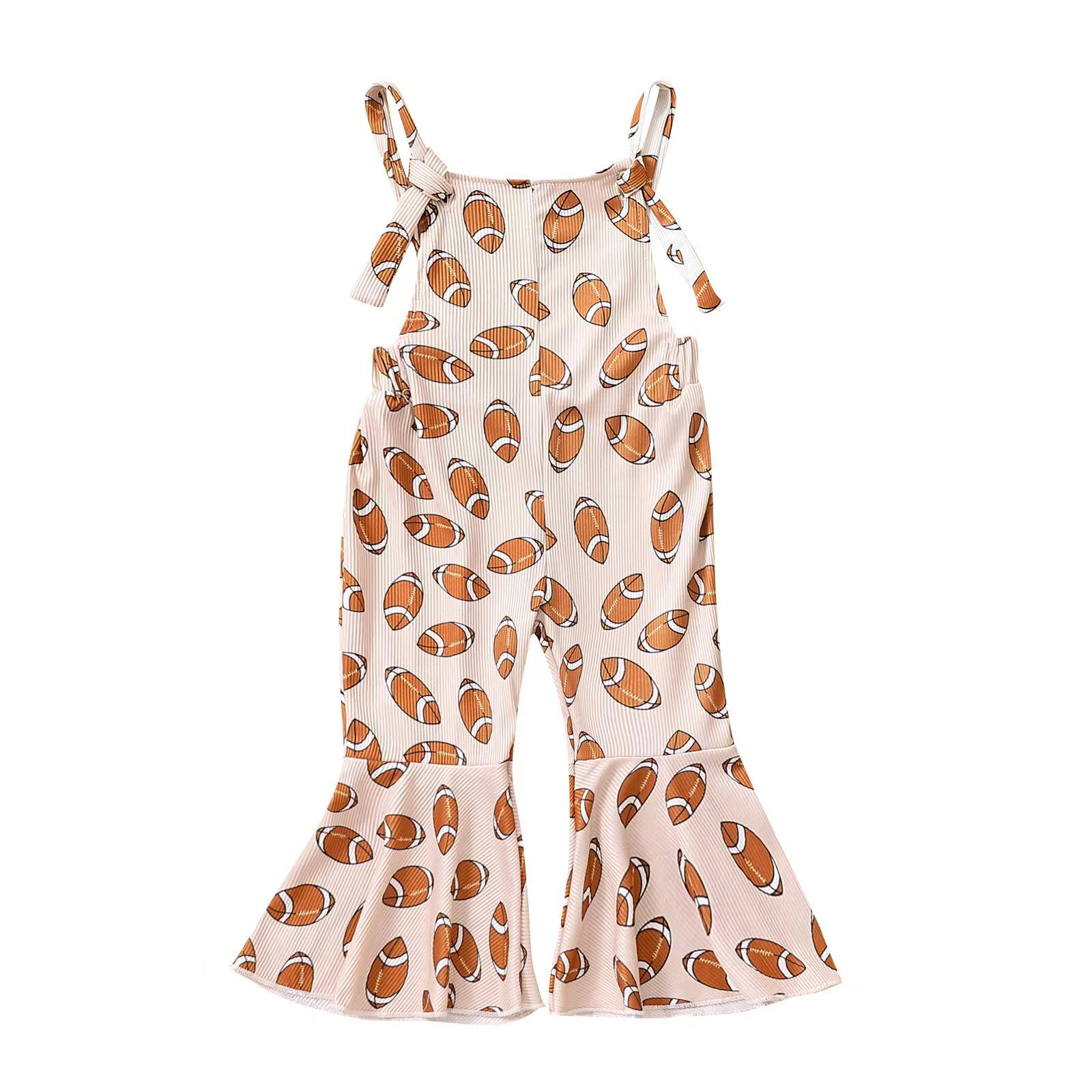 Sporty Football Romper for Girls - Bell Bottom Style