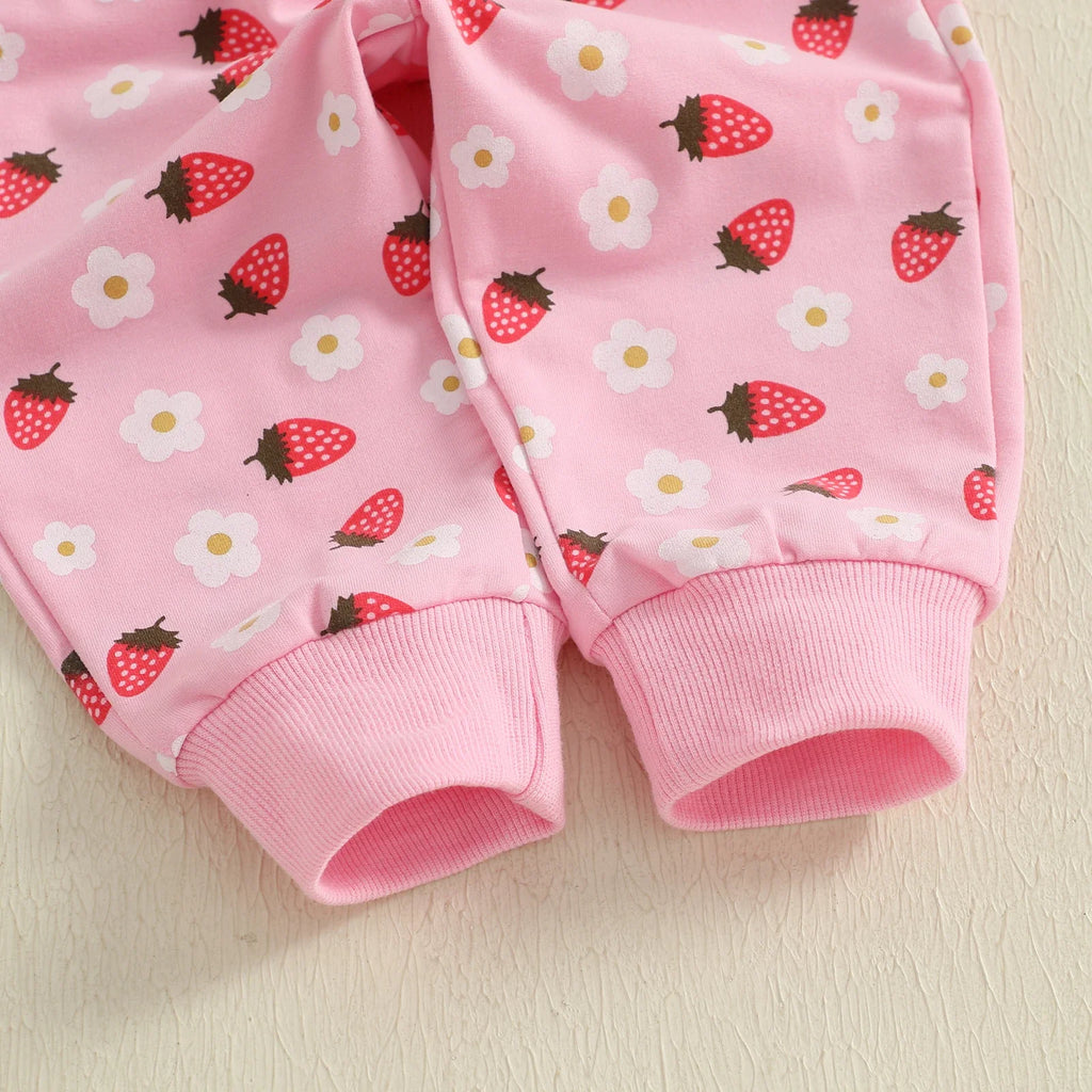 Sweet Strawberry Jogger Set for Girls - Cozy 2-Piece Outfit