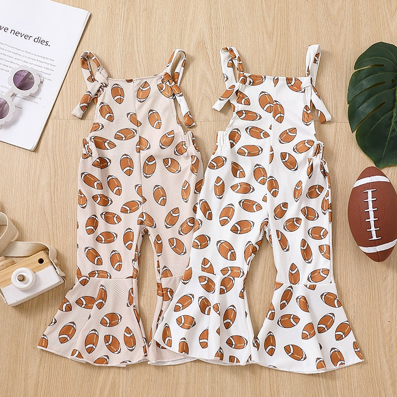 Sporty Football Romper for Girls - Bell Bottom Style