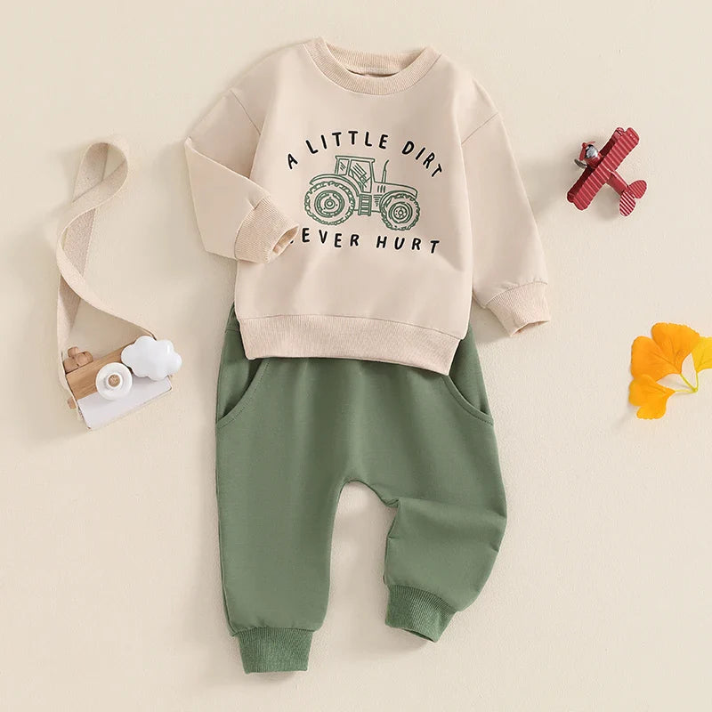 Cozy Tractor Set for Toddlers - Long Sleeve & Pants