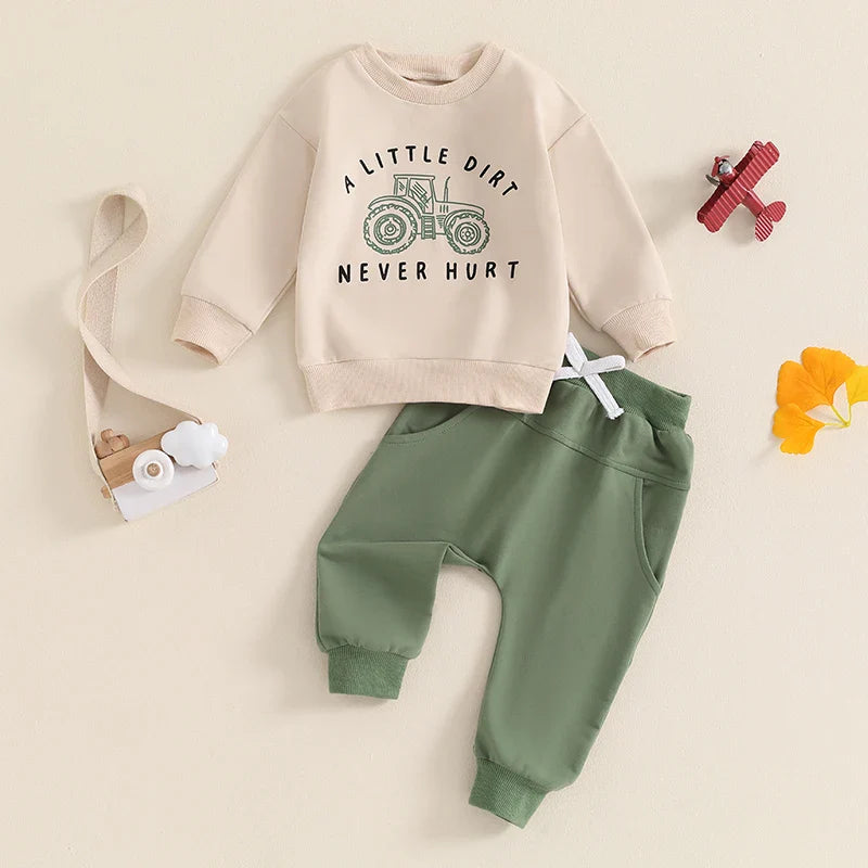 Cozy Tractor Set for Toddlers - Long Sleeve & Pants