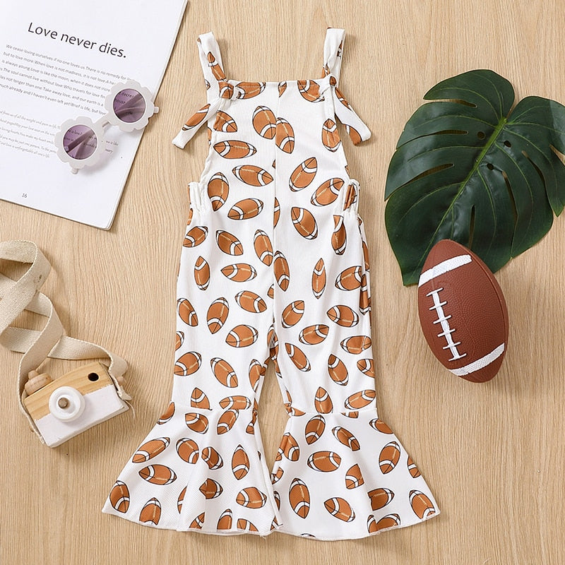 Sporty Football Romper for Girls - Bell Bottom Style