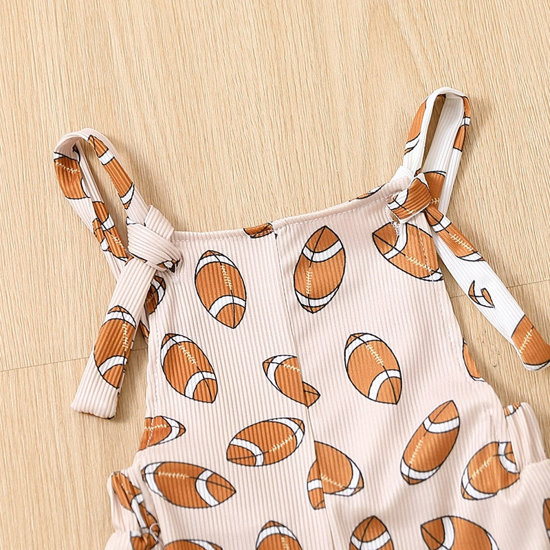 Sporty Football Romper for Girls - Bell Bottom Style