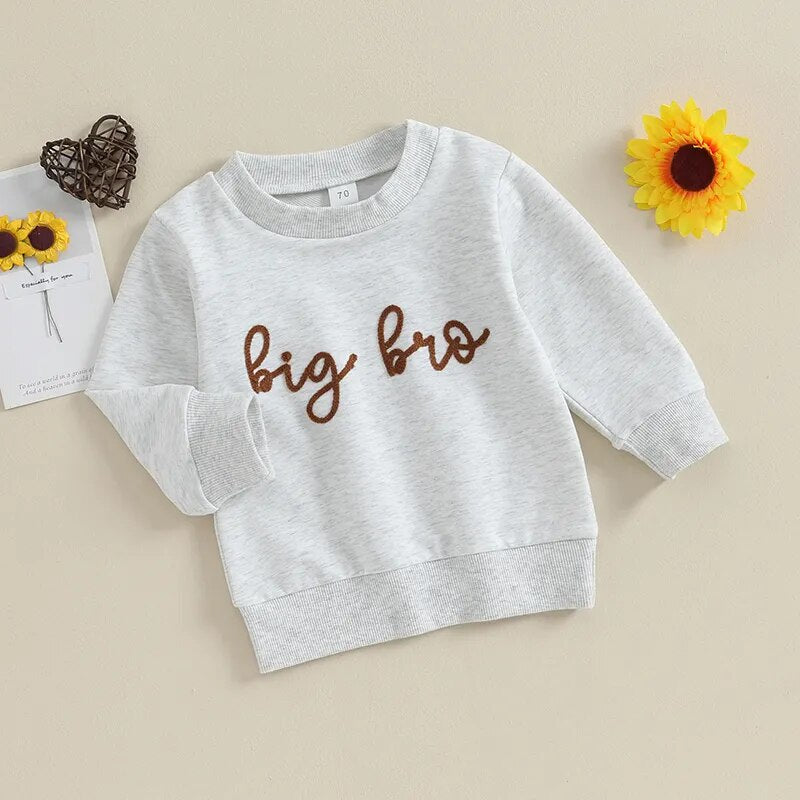 Cozy Long-Sleeve Pullover for Toddler Boys - "Lil Bro" Edition