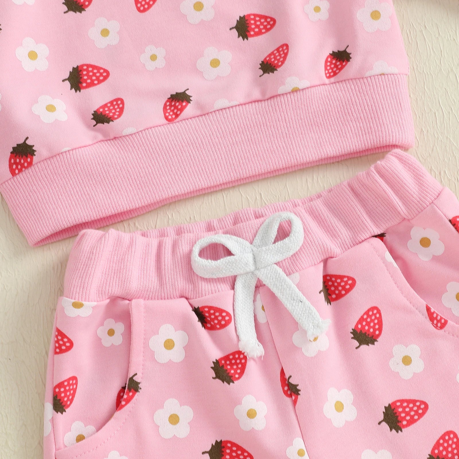 Sweet Strawberry Jogger Set for Girls - Cozy 2-Piece Outfit