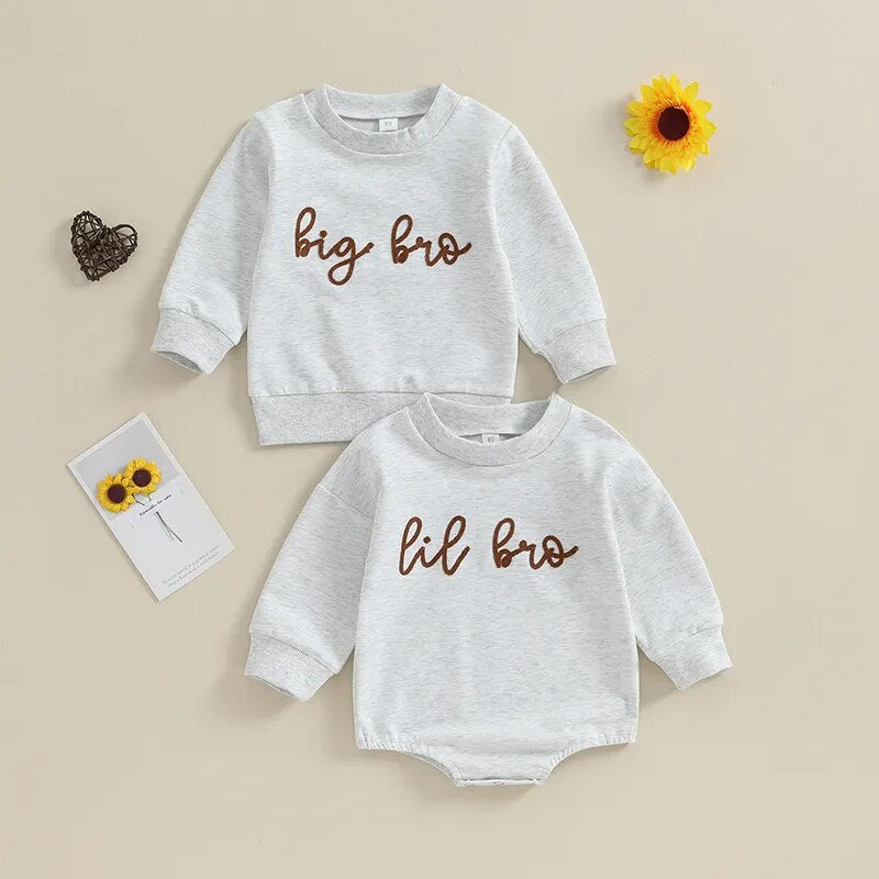 Cozy Long-Sleeve Pullover for Toddler Boys - "Lil Bro" Edition