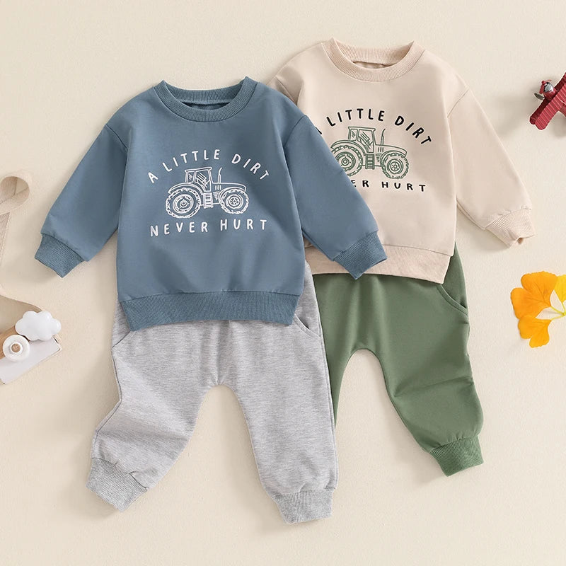 Cozy Tractor Set for Toddlers - Long Sleeve & Pants