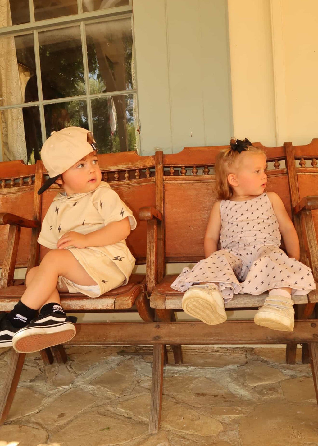 Playful Jumpsuit for Toddlers - Lightning Bolt Print