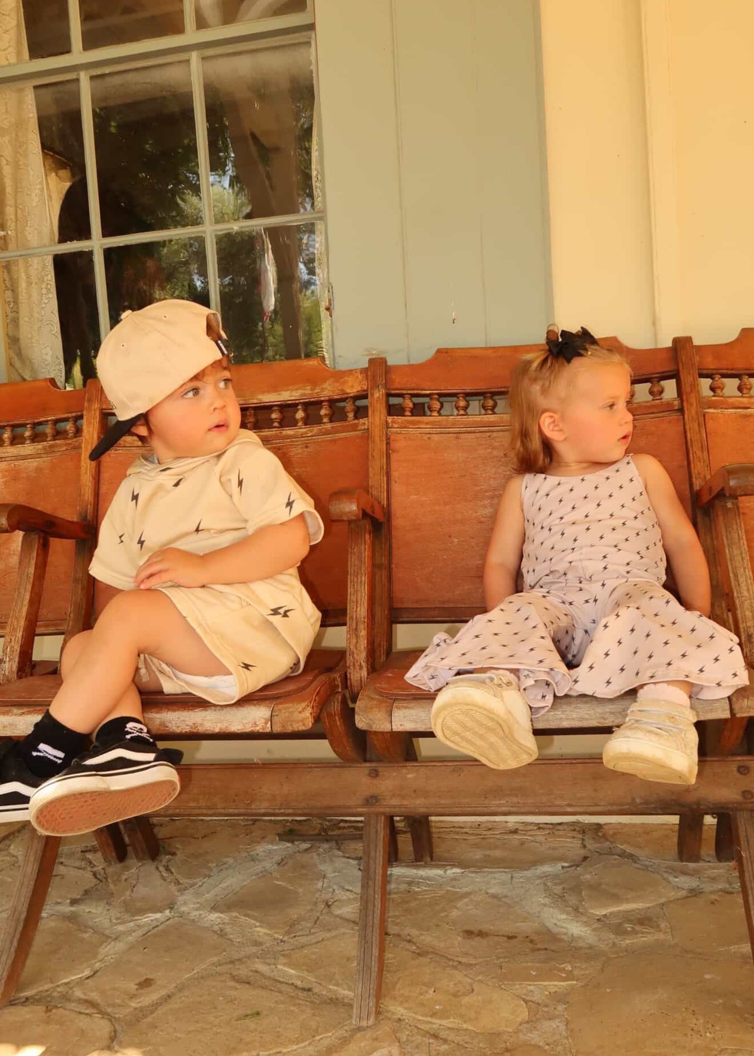 Playful Jumpsuit for Toddlers - Lightning Bolt Print