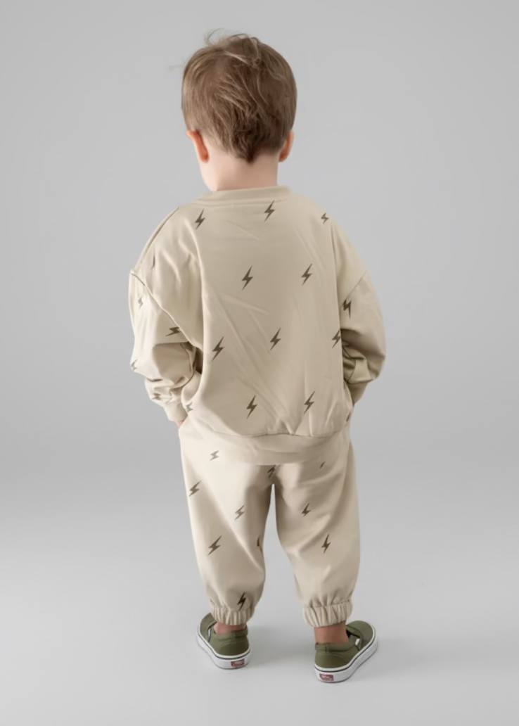 Dynamic Jogger Set for Kids - Lightning Bolt Design