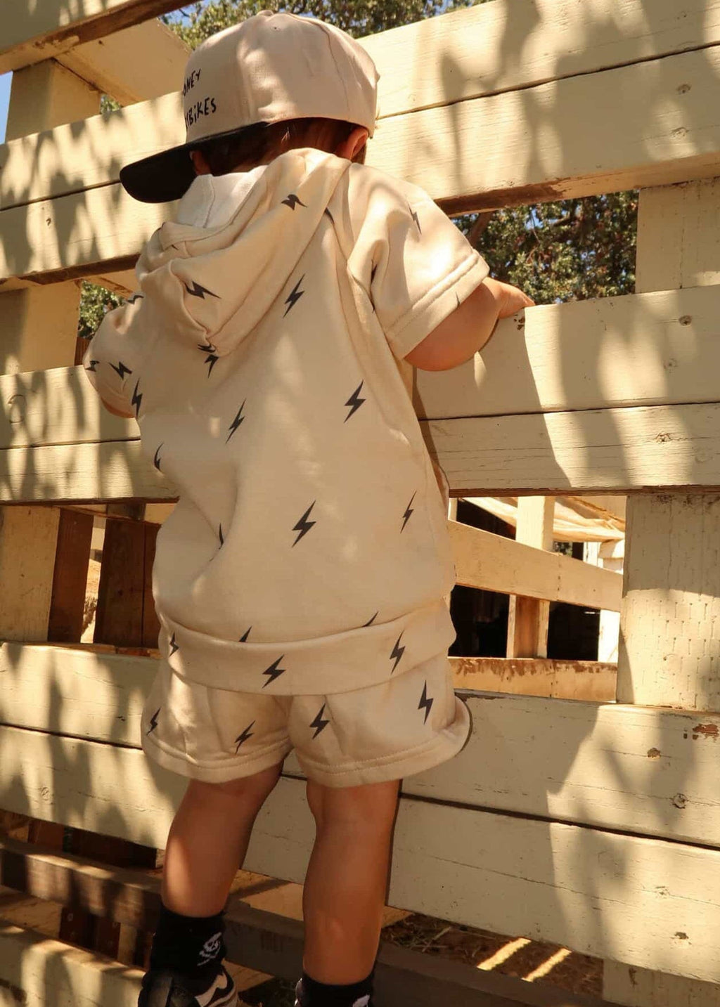 Playful Hooded Set for Boys - Lightning Bolt Design