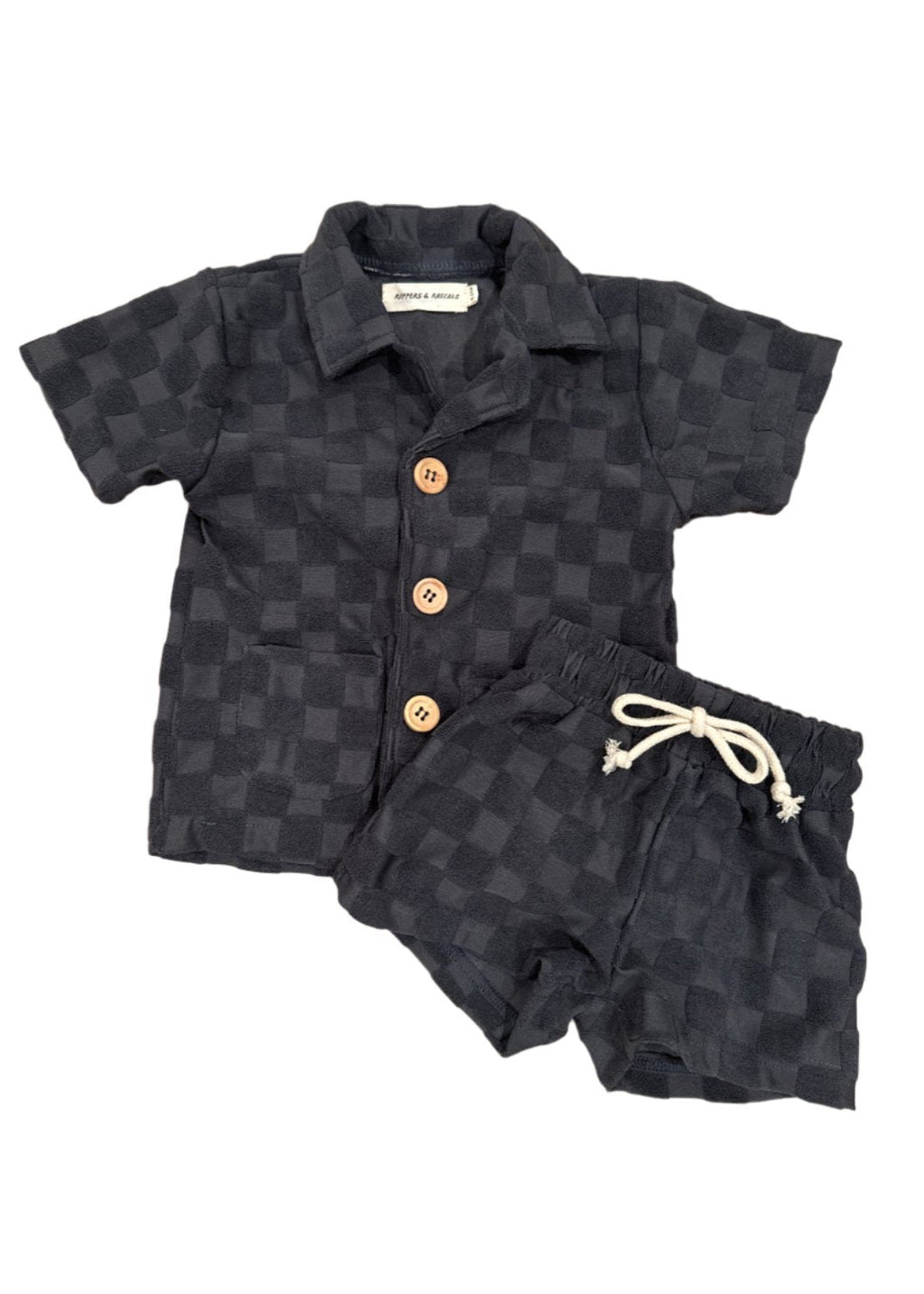 Cozy Checkered Terry Set for Toddler Boys - Playful & Soft