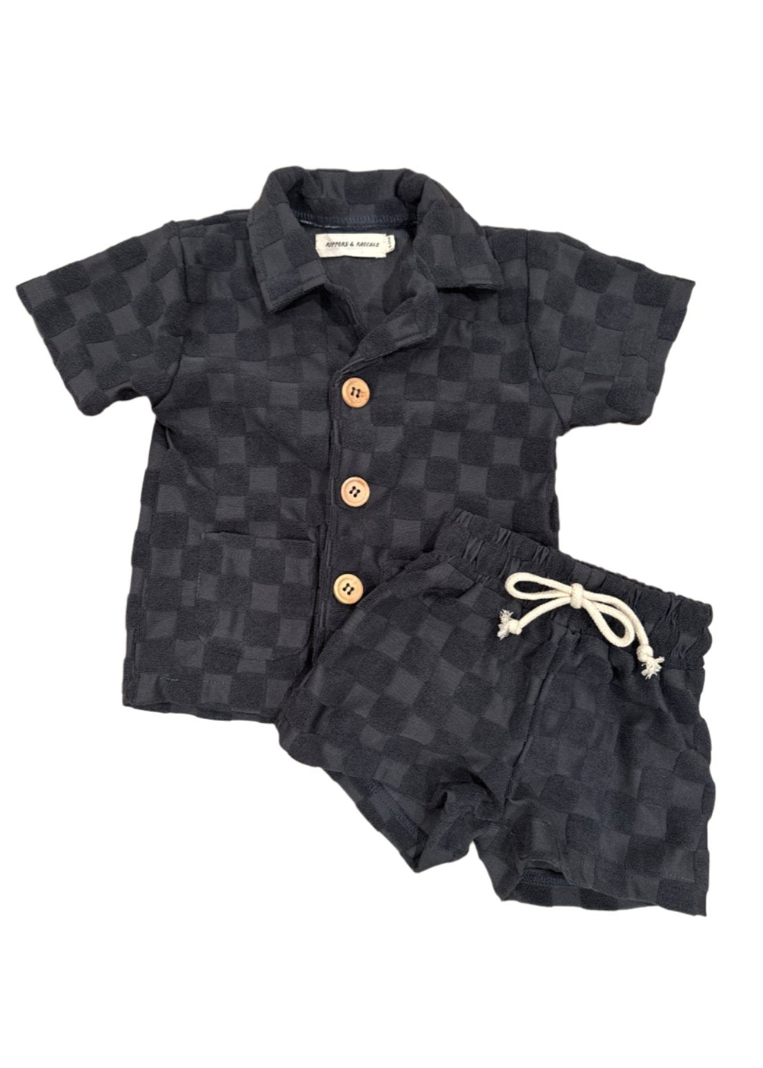Cozy Checkered Terry Set for Toddler Boys - Playful & Soft
