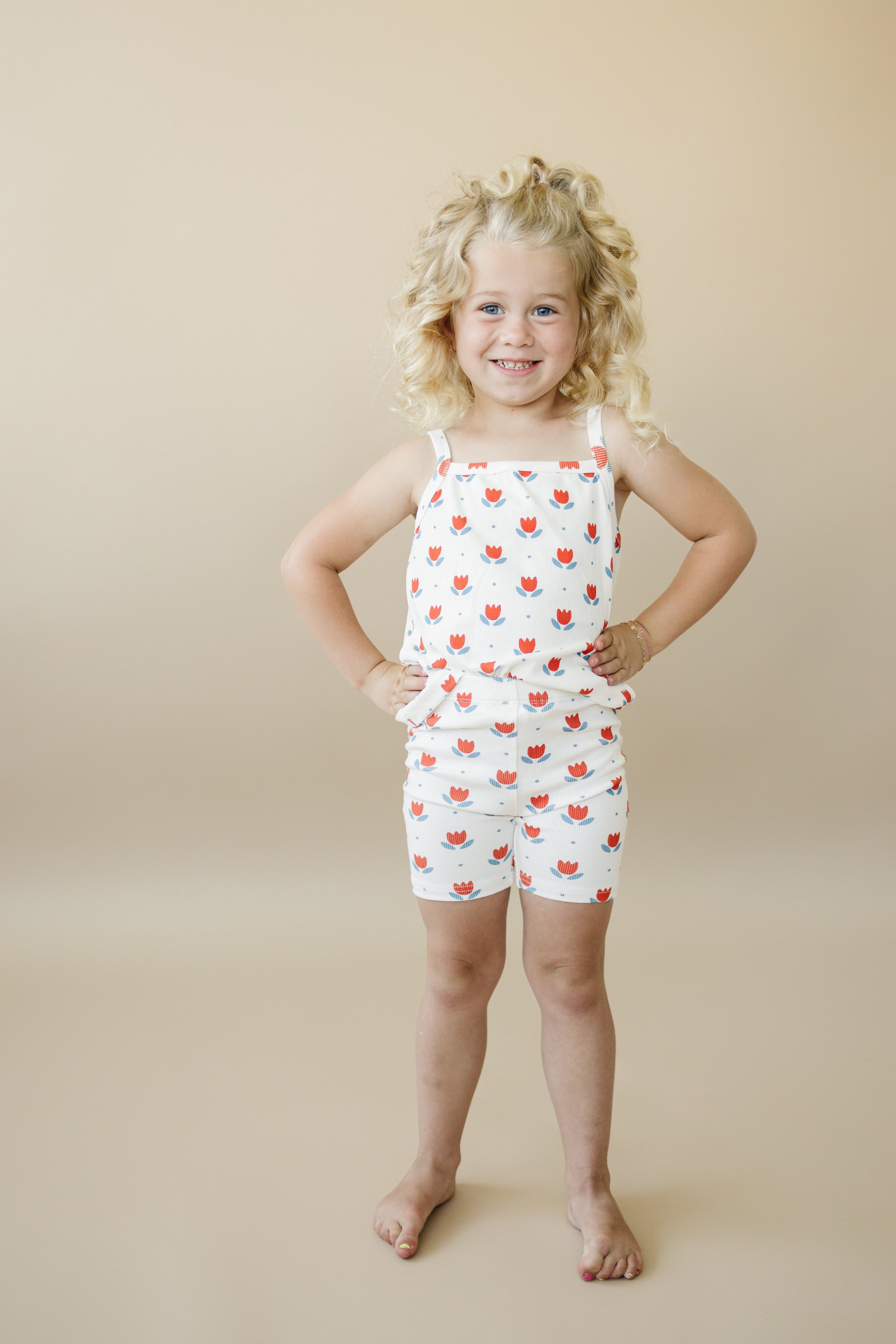 Adorable Tulip Ribbed Tank Set for Girls - 2-Piece