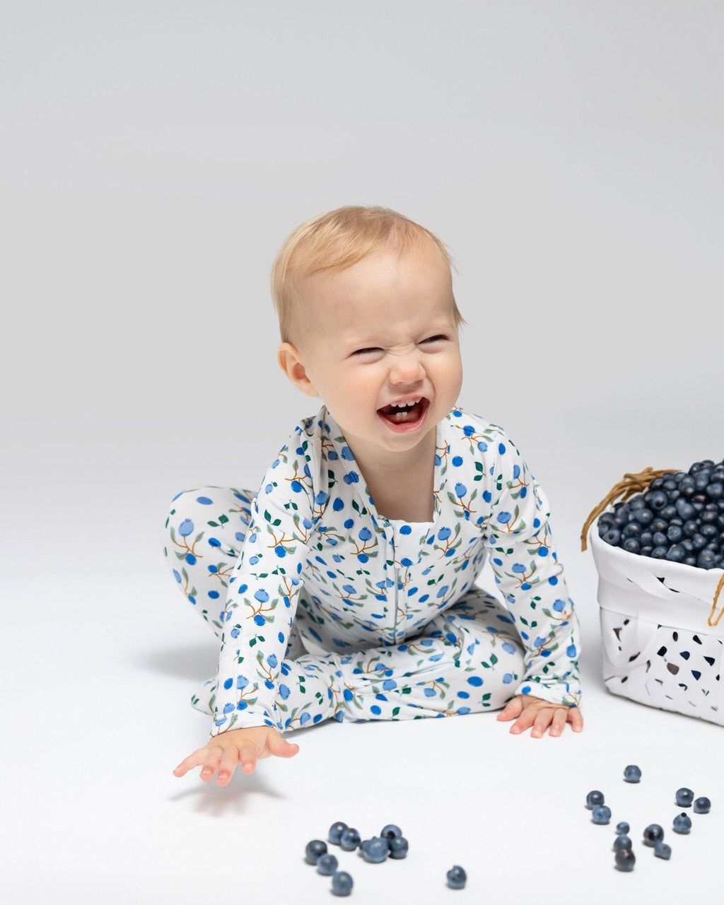 Blueberry Bamboo Zipper Footie for Babies - Snuggly Soft