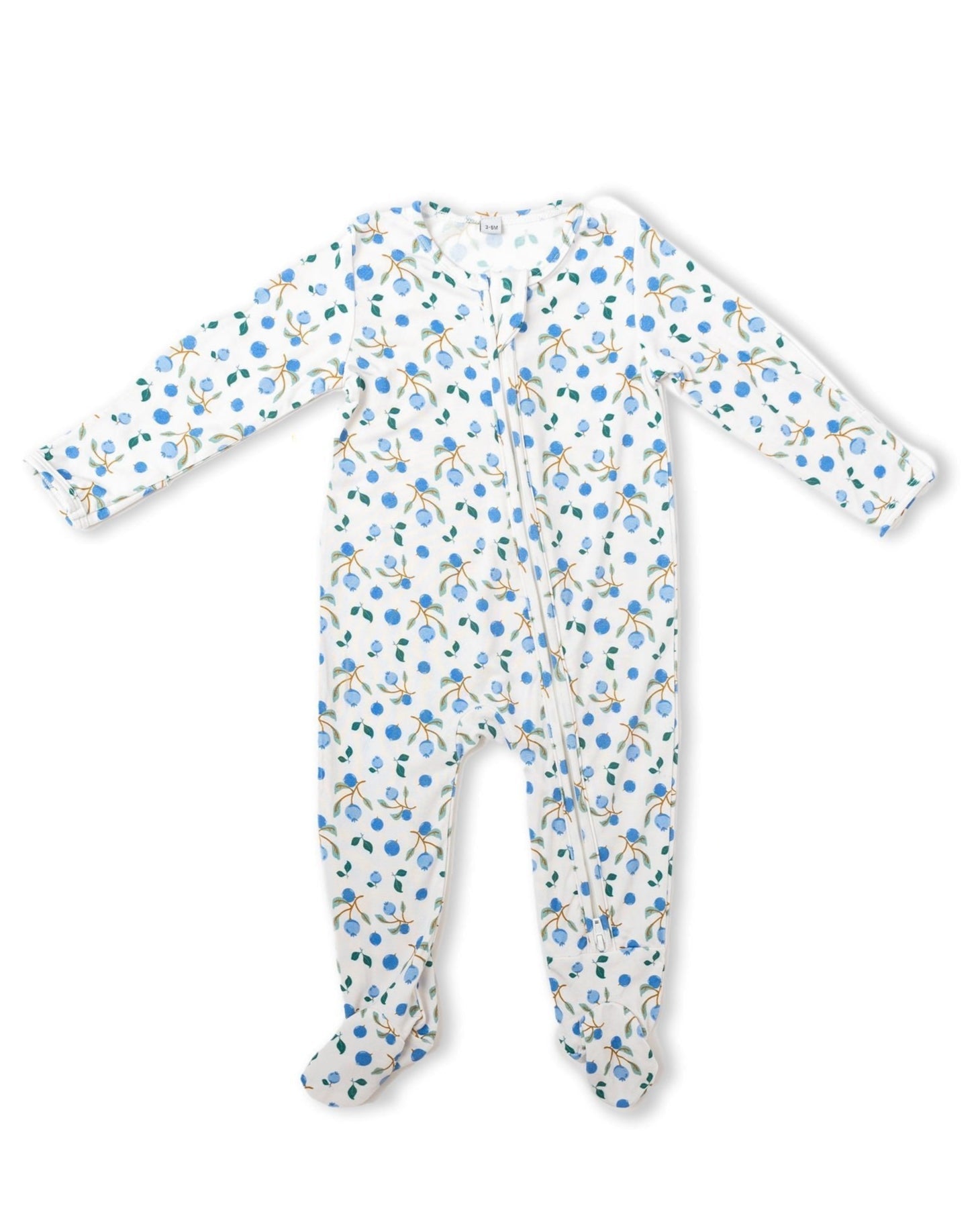Blueberry Bamboo Zipper Footie for Babies - Snuggly Soft