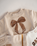 Cozy Graphic Sweatshirt for Girls - Bow Design