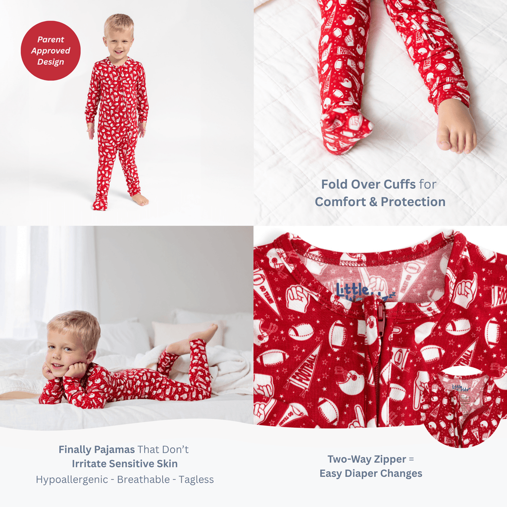 Bamboo Checkered Romper Pajamas for Toddlers - Cozy & Soft