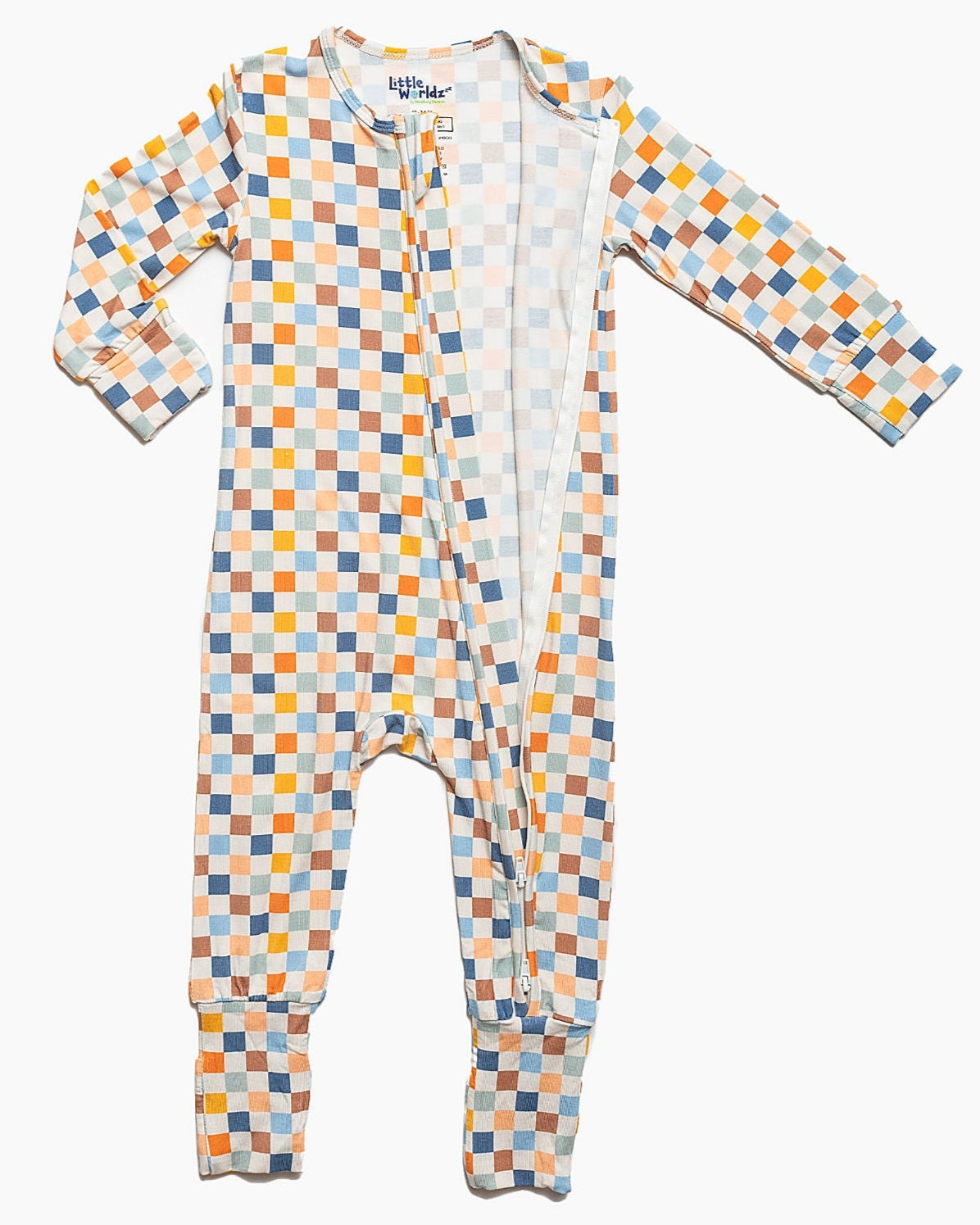 Bamboo Checkered Romper Pajamas for Toddlers - Cozy & Soft