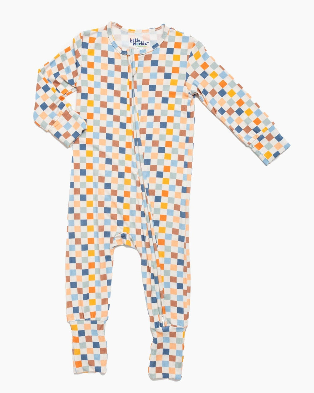 Bamboo Checkered Romper Pajamas for Toddlers - Cozy & Soft