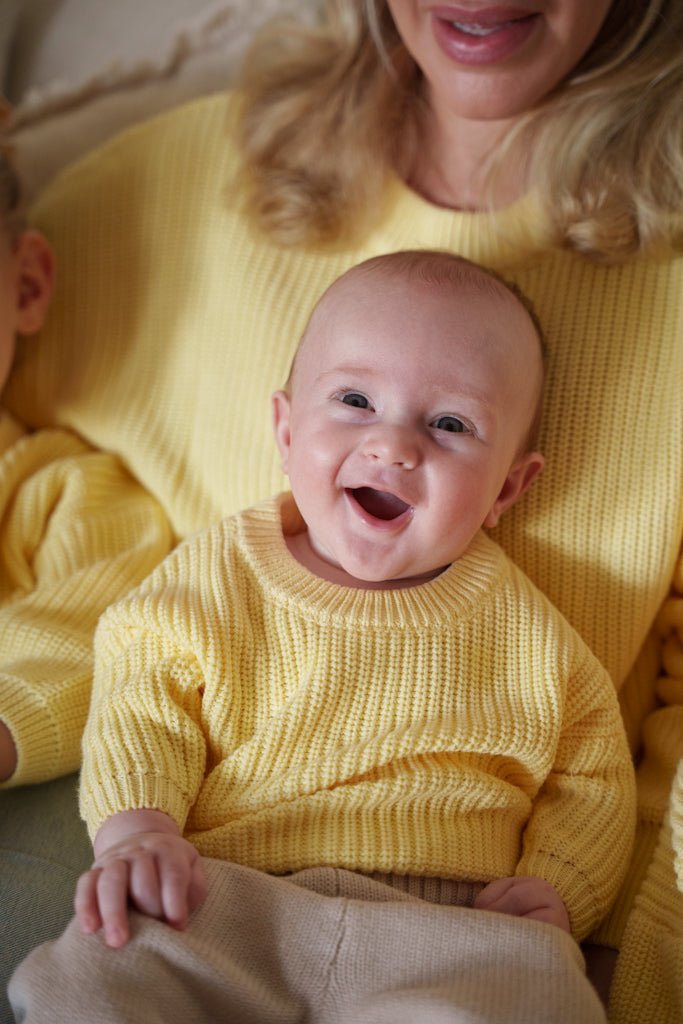 Chunky Knit Sweater for Kids - Dandelion Yellow