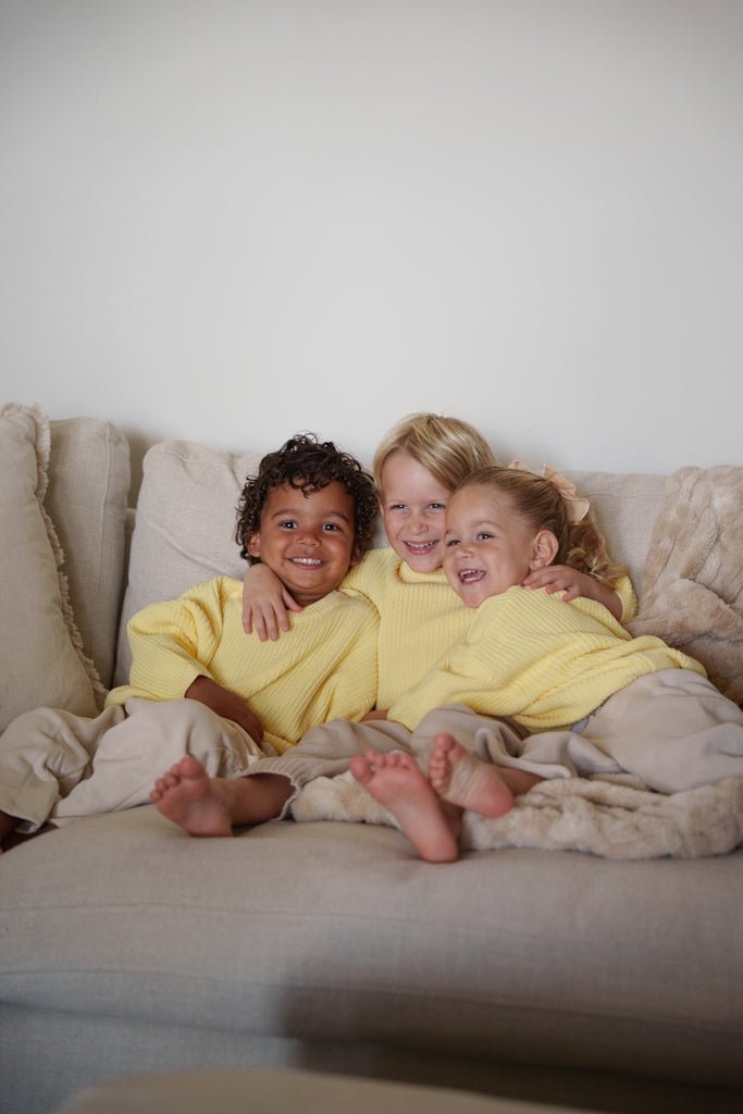 Chunky Knit Sweater for Kids - Dandelion Yellow