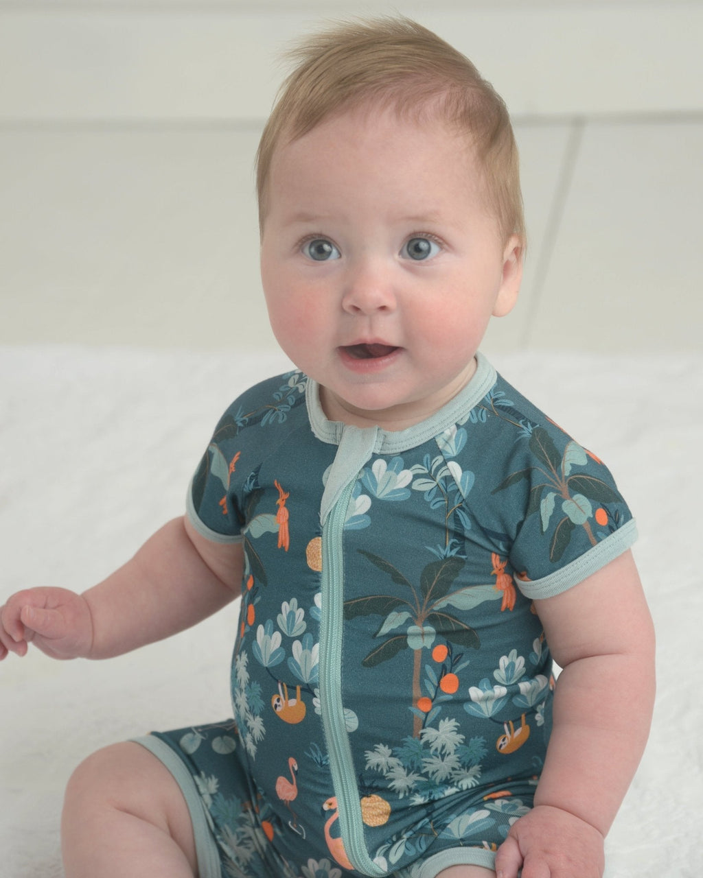 Animal Print Baby Romper for Kids - Soft Bamboo Knit