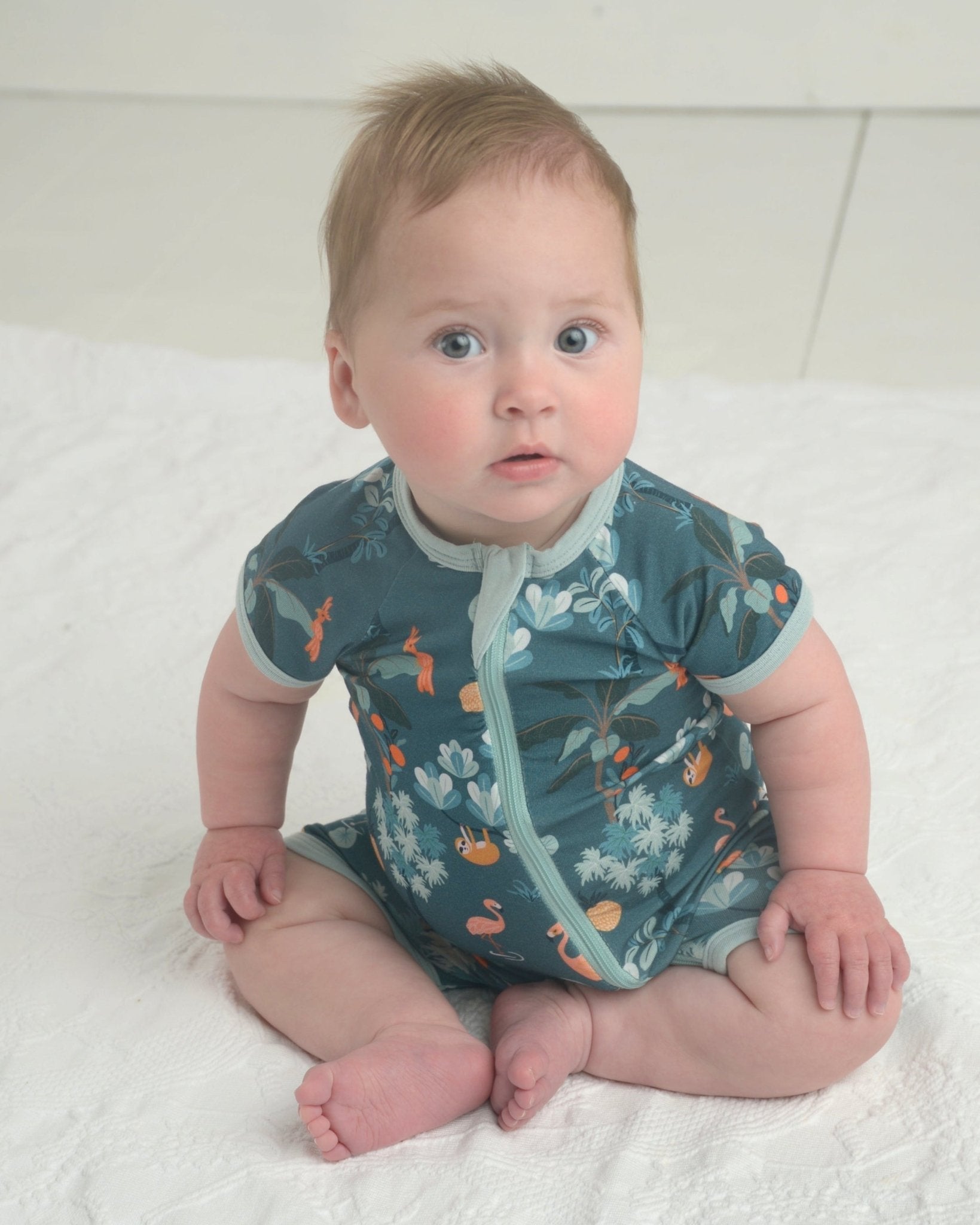 Animal Print Baby Romper for Kids - Soft Bamboo Knit