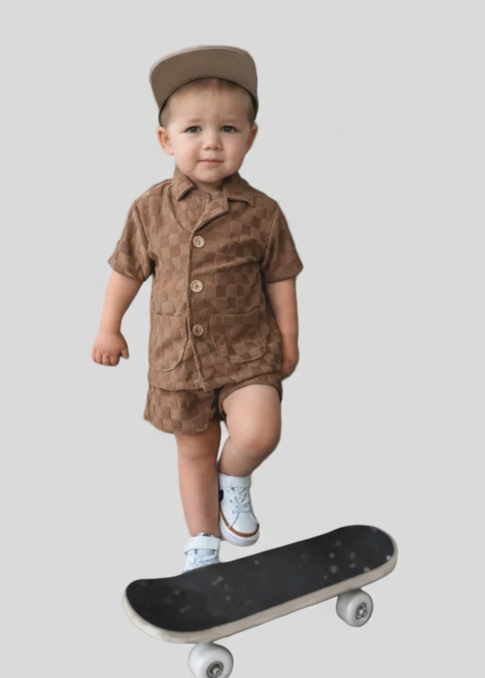 Cozy Checkered Terry Set for Toddler Boys - Playful & Soft